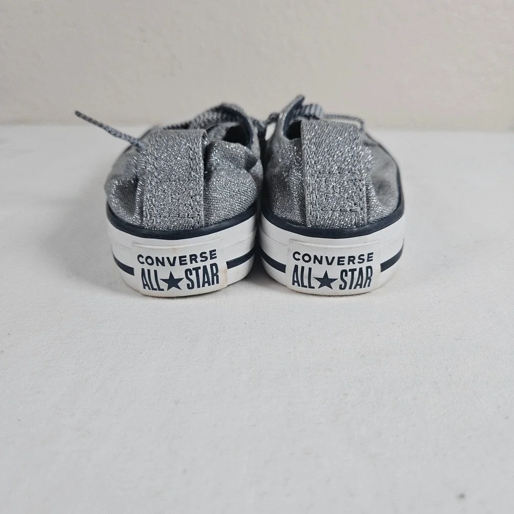 Converse Chuck Taylor All Star Shoreline Silver Metallic Slip On Kids 11 658587F